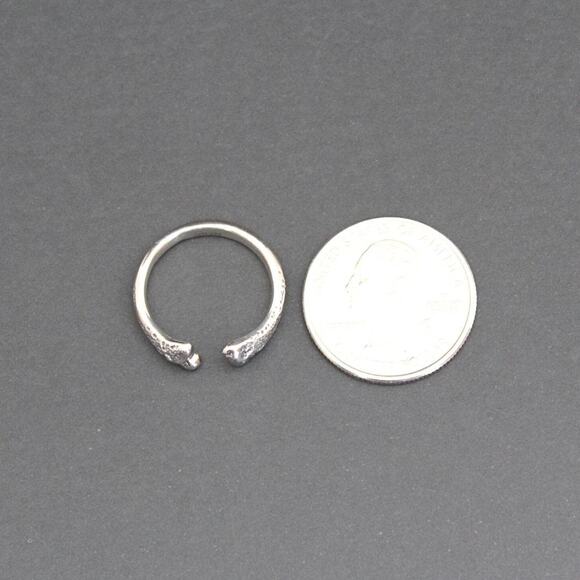 Sterling Silver Adjustable Bone Ring, Unique Bone Ring - Picture 7 of 7